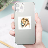 Majestic Waterverf Lion Square Sticker (Telefoon)