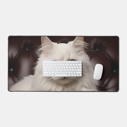 Majestic white cat (Clavier et souris)