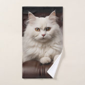 Majestic white cat (Serviette à main)