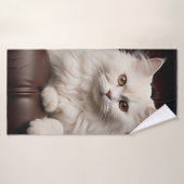 Majestic white cat (Serviette de bain)