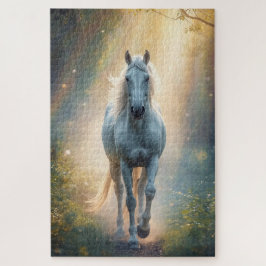 Majestic White Horse Jigsaw Puzzle Legpuzzel