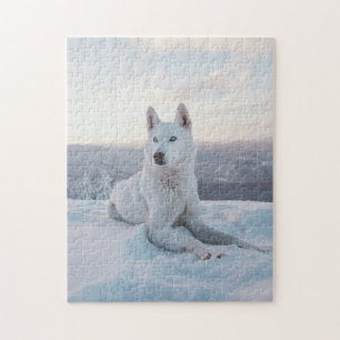 Majestic White Husky Dog Legpuzzel