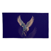 Majestic White Pegasus Flying in Night Sky Fantasy Kussensloop (Achterkant-Rechts)