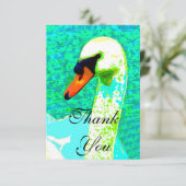 Majestic White Swan Head Bedankkaart (Staand voorkant)