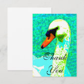 Majestic White Swan Head Bedankkaart (Voorkant / Achterkant)