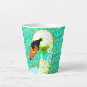 Majestic White Swan Head Latte Mok