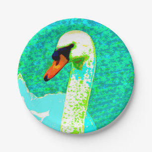 Majestic White Swan Head Papieren Bordje