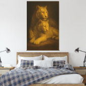 Majestic White Tiger Couple – Fine Art Canvas Afdruk (Insitu (Slaapkamer))