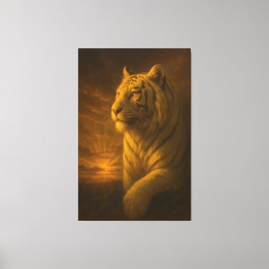 Majestic White Tiger – Fine Art Canvas Afdruk (Voorkant)
