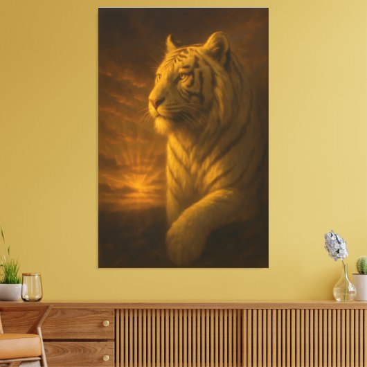 Majestic White Tiger – Fine Art Canvas Afdruk (Insitu (Woonkamer))