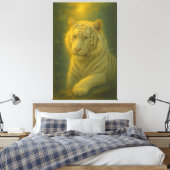 Majestic White Tiger – Fine Art Canvas Afdruk (Insitu (Slaapkamer))