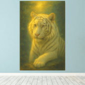 Majestic White Tiger – Fine Art Canvas Afdruk (Insitu (Houten vloer))