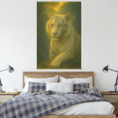 Majestic White Tiger – Fine Art Canvas Afdruk (Insitu (Slaapkamer))