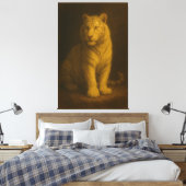 Majestic White Tiger – Fine Art Canvas Print (Insitu (Slaapkamer))