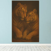 Majestic White Tiger – Fine Art Masterpiece Painti Canvas Afdruk (Insitu (Houten vloer))