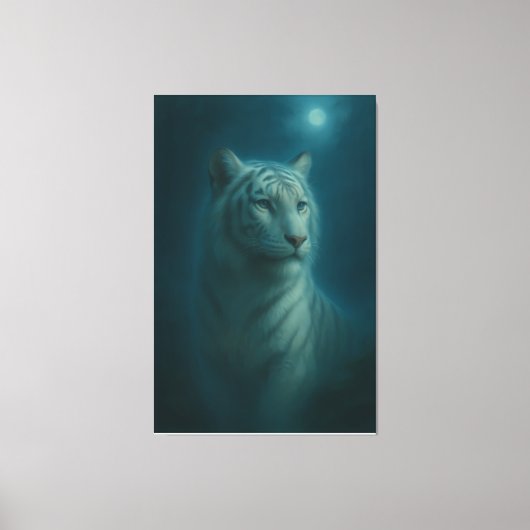 Majestic White Tiger – Fine Art Portrait Canvas Afdruk (Voorkant)