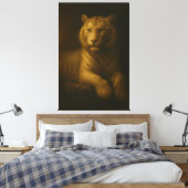 Majestic White Tiger – Fine Art Premium Canvas Afdruk (Insitu (Slaapkamer))
