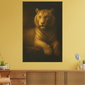Majestic White Tiger – Fine Art Premium Canvas Afdruk (Insitu (Woonkamer))