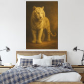 Majestic White Tiger – Fine Art Premium Canvas Afdruk (Insitu (Slaapkamer))
