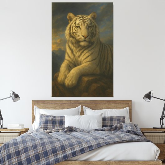 Majestic White Tiger – Fine Art Print (Insitu (Slaapkamer))