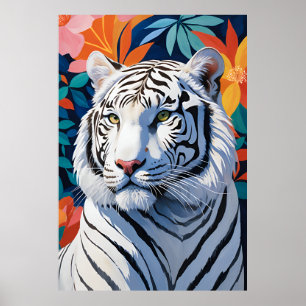 Majestic White Tiger Poster
