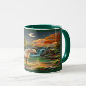 Majestic White Unicorn Enchanted Forest Mug (Devant droit)