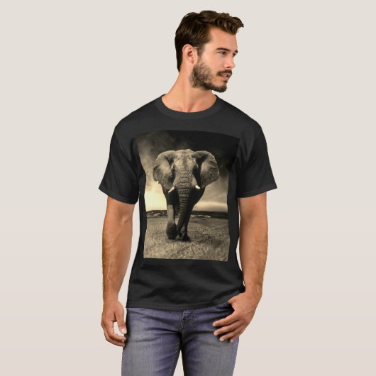 Majestic Wild Bull Elephant T-shirt (Voorkant volledig)