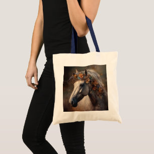 Majestic Wilde Paard met Kleurrijke Manen Tote Bag
