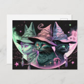 Majestic Witchy Kitty Katten Briefkaart (Voorkant / Achterkant)