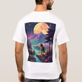 Majestic Wolf bij zonsopgang - berglandschap T-shirt (Achterkant)