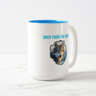 Majestic Wolf Double Exposure Wilderness Mugs