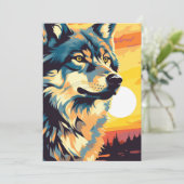 Majestic Wolf Impressionist Journey Feestdagenkaart (Staand voorkant)
