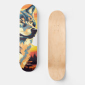 Majestic Wolf Impressionist Journey Skateboard (Voorkant)