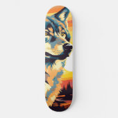 Majestic Wolf Impressionist Journey Skateboard (Voorkant)