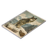 Majestic Wolf op Snowy Rock Notitieboek (Linkerzijde)