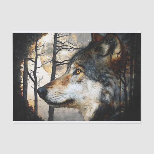 Majestic Wolf Profile Decoupage Tissuepapier (Voorkant)