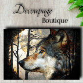 Majestic Wolf Profile Decoupage Tissuepapier