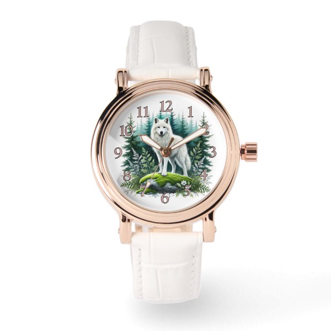 Majestic Wolf Timepiece Horloge (Voorkant)