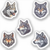 Majestic Wolf Vibrant sticker Pack (Voorkant)