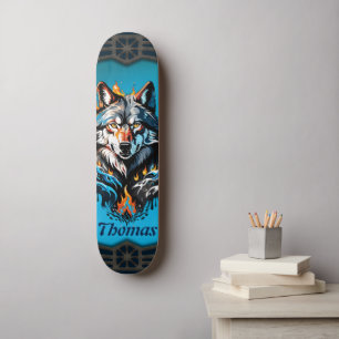 Majestic wolfskop skateboard