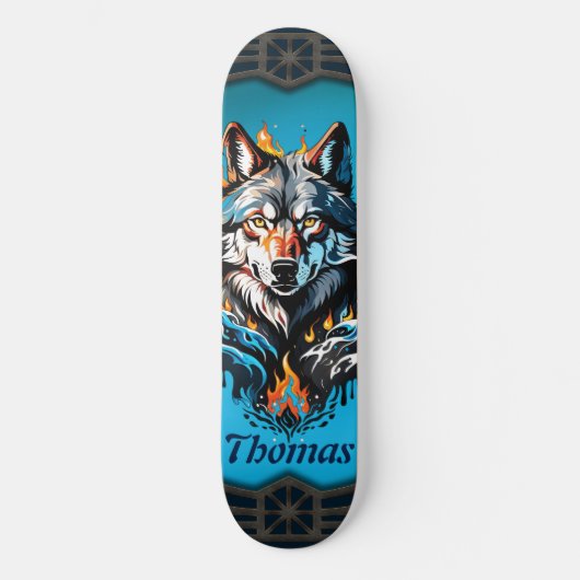 Majestic wolfskop skateboard (Voorkant)