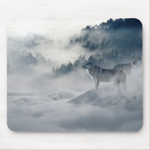 Majestic Wolven in de boslijst Muismat