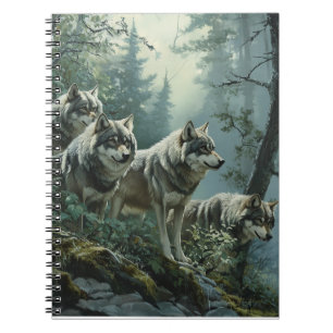 Majestic Wolves Spiral Notitieboek
