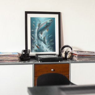 Majestic Zalm tijdens Moonlit Dans 12x16 Poster