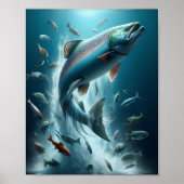 Majestic Zalm tijdens Moonlit Dans 8x10 Poster (Voorkant)