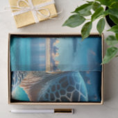 Majestic Zee Schildpad Decoupage | Ocean Blue Mari Tissuepapier (Geschenk)