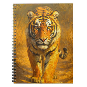 Majestief notebook met gouden tijger - Wildlife Ar Notitieboek