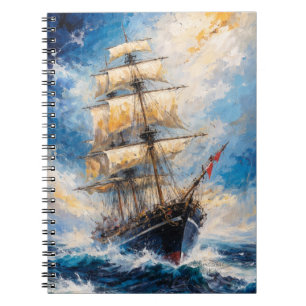 Majestiek hoog schip op zee – Impressionistische n Notitieboek