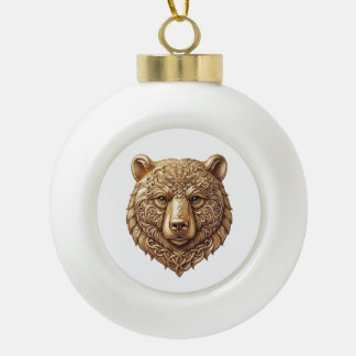 Majestuele Grizzlybeer Keramische Kerst Ornament,  Bal Ornament