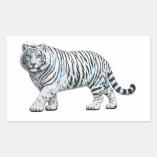 Majestuele Witte Tijger Natuur Kunst Sticker